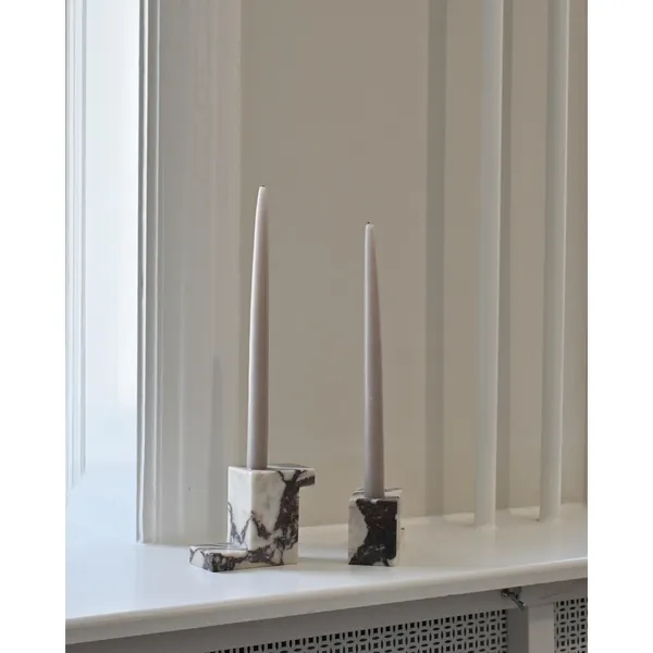 Brick Candlestick High Calacatta