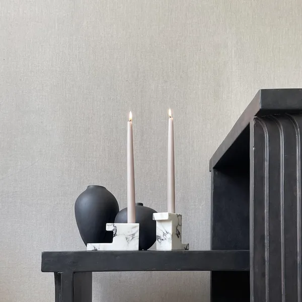Brick Candlestick High Calacatta