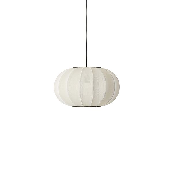 Lampa Wisząca Owalny na Drutach, Perłowobiały, Ø45