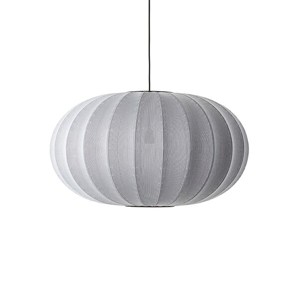 , Ovaler Pendelleuchte Aus Strick-Wit, Ø76 mm , Pendelleuchte