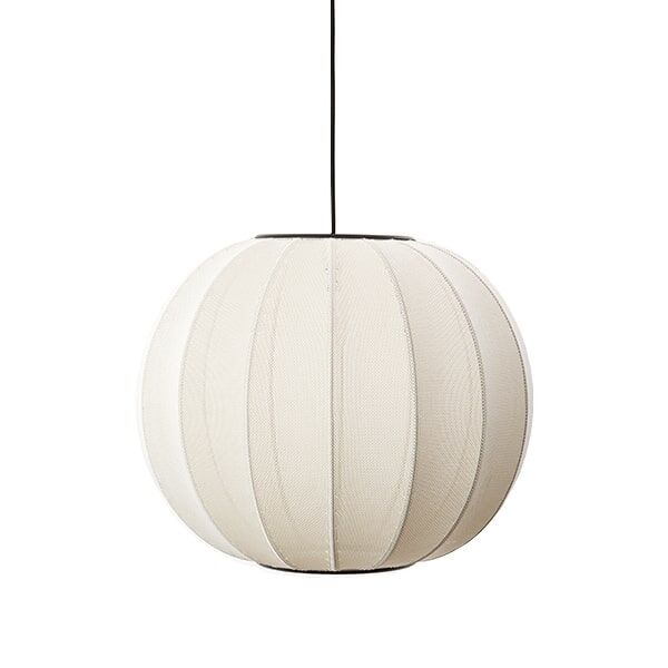 Suspension Rond Blanc Tricoté à La , Blanc Perle Ø45