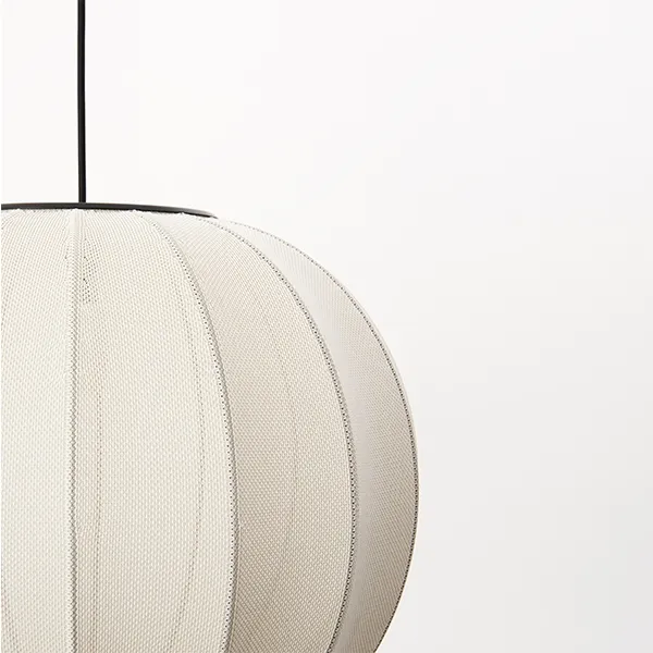 Knit-White Round Pendant Pearl White Ø45