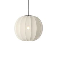 Knit-White Round Pendant Ø60 Pearl White