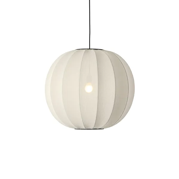 Knit-White Round Pendant Ø60 Pearl White