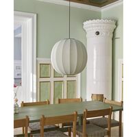 Knit-White Round Pendant Ø60 Pearl White
