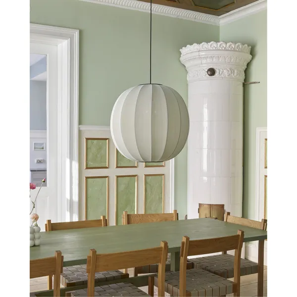 Knit-White Round Pendant Ø60 Pearl White
