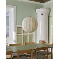 Knit-White Round Pendant Ø60 Pearl White