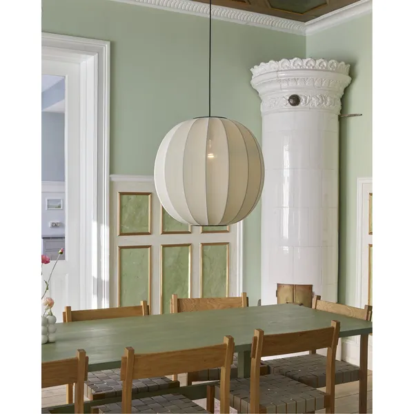 Knit-White Round Pendant Ø60 Pearl White