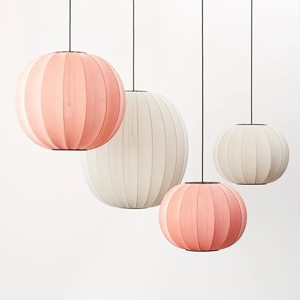Knit-White Round Pendant Coral Ø60