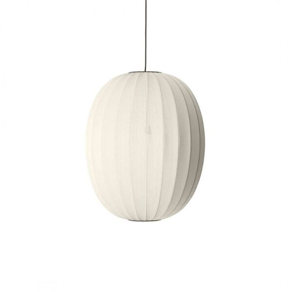 , Tejido con Lámpara Colgante Alto/ovalado Ø65 Blanco Perla