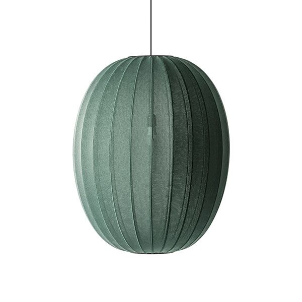 Knit-Wit Høy Oval Taklampe Ø65 Tweed Grønn
