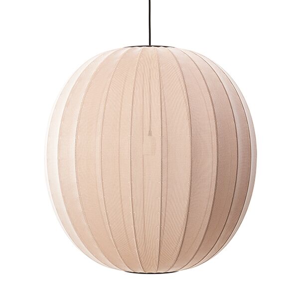 Suspension Rond en Pierre de Sable Blanc Tricoté à La Ø75