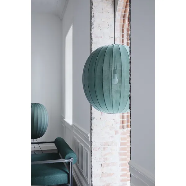 Runder Pendelleuchte Ø75 Cm, Tweedgrün