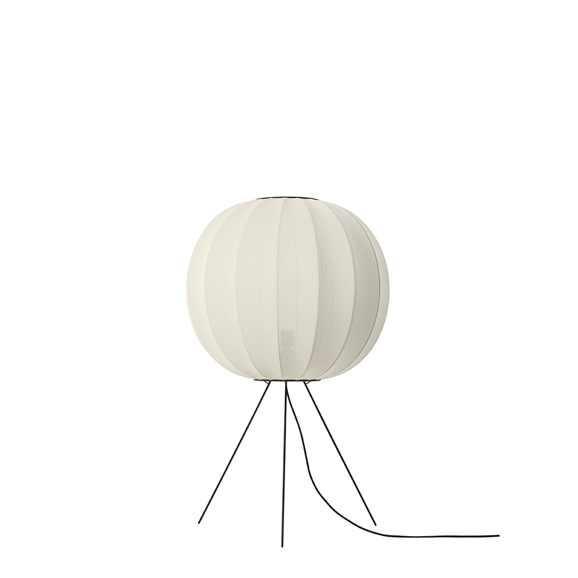 Knit-Wit Round Gulvlampe 60 Medium Pearl White