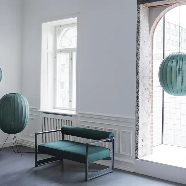 Knit-Wit High Oval Floor Lamp Medium Ø65 Tweed Green