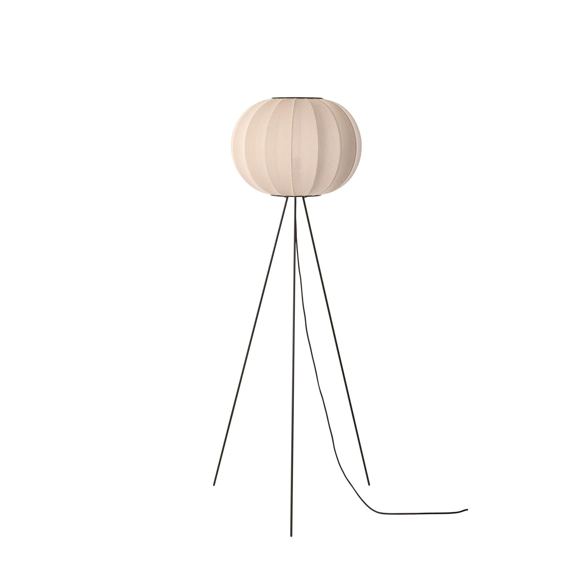 Knit-Wit Rund Golvlampa H&ouml;g &Oslash;45 Sandsten