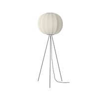 Lámpara de Pie Redonda Tejida a , Alta, Ø60 cm , Blanco Perla.