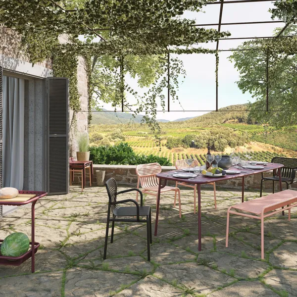 WEEK-END Dining Chair with Armrests Blush