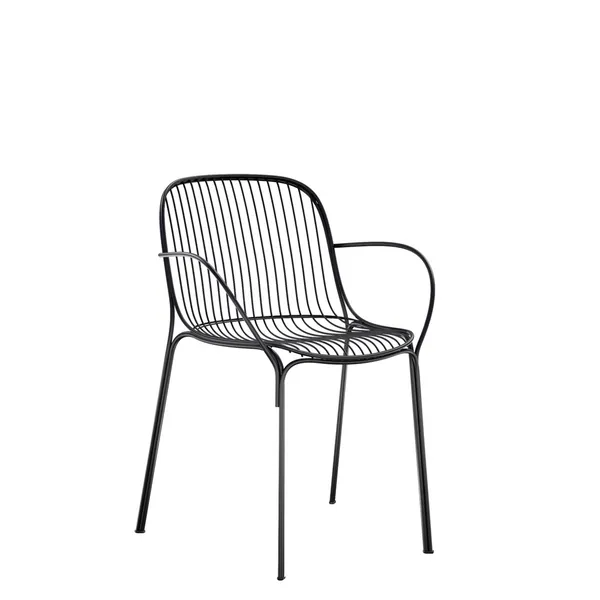 Hiray Dining Chair with Armrests Black