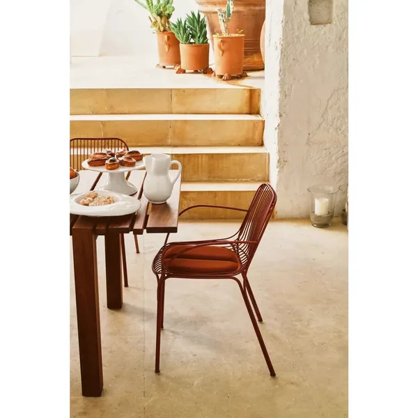 Hiray Dining Chair with Armrests Bordeaux