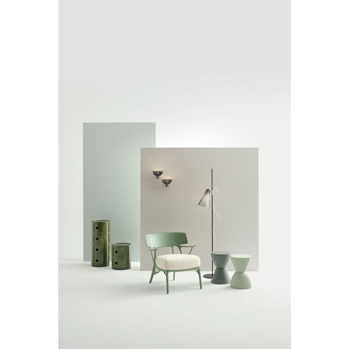 K-LUX Floor Lamp Green/ Gray