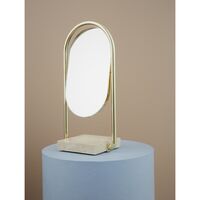 ANGUI Table Mirror Gold/Travertine