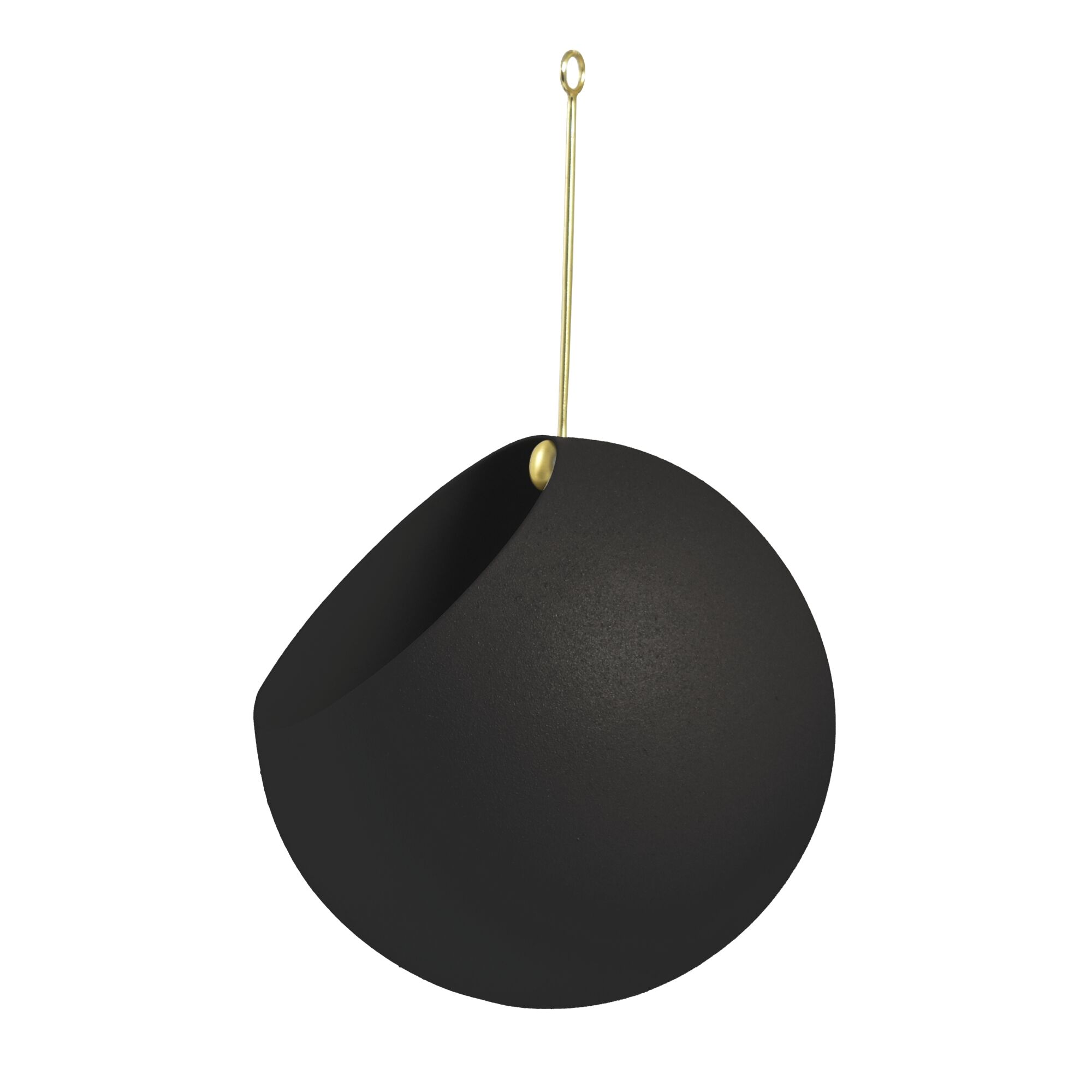GLOBE Pot de Fleurs Suspendu 28 cm Noir