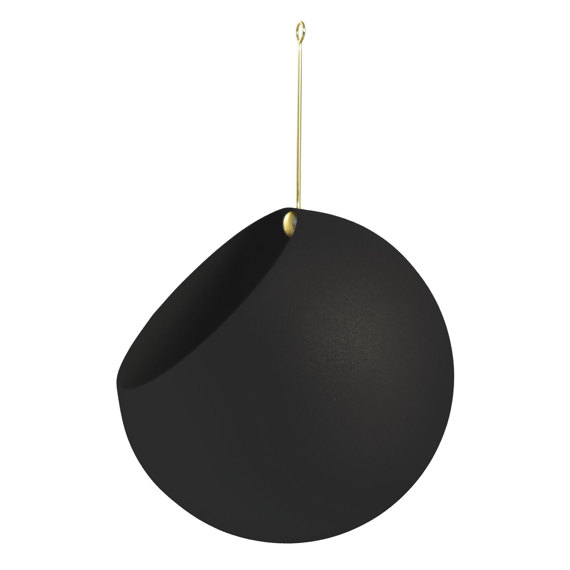 GLOBE Pot de Fleurs Suspendu 32 cm Noir