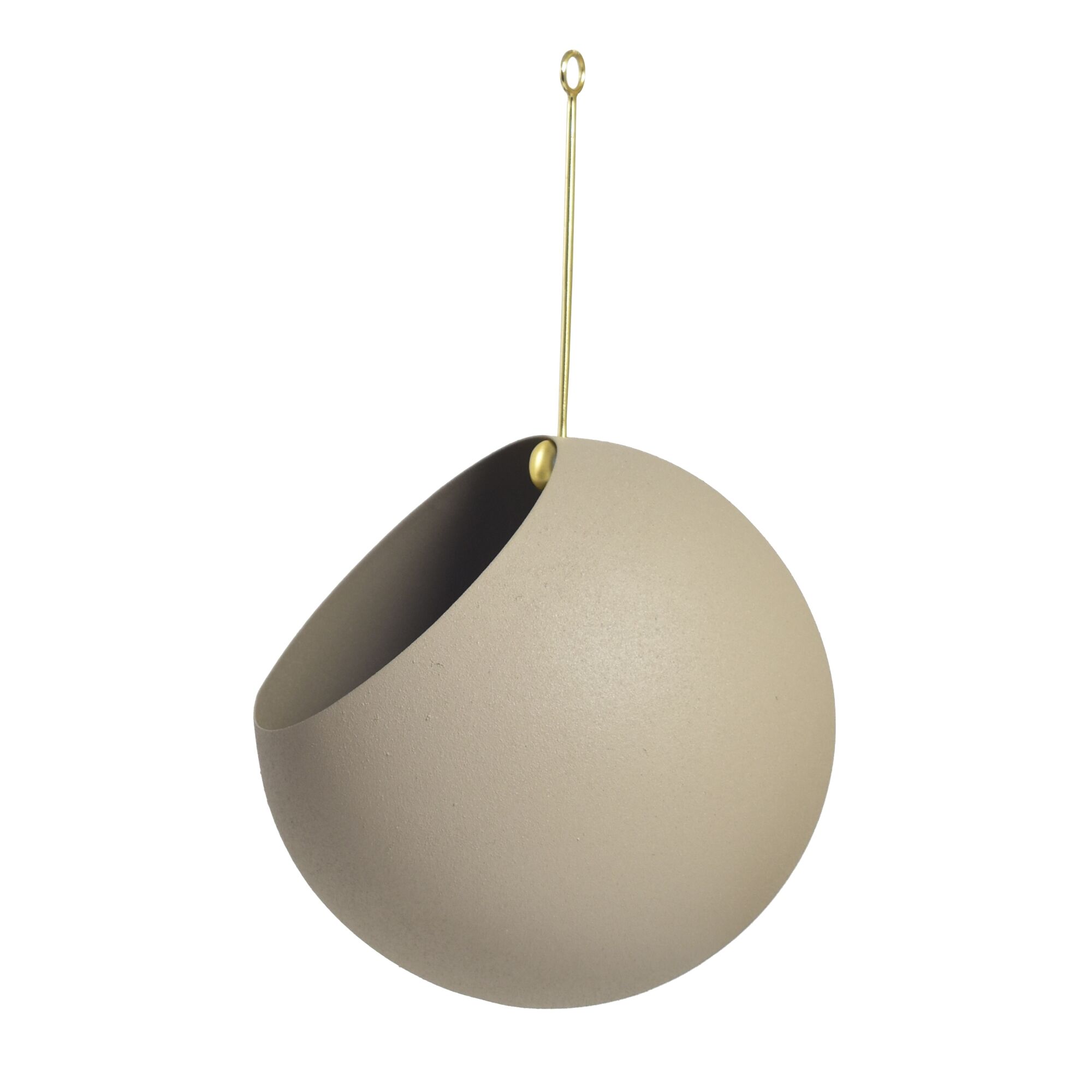 GLOBE Pot de Fleurs Suspendu 28 cm Taupe