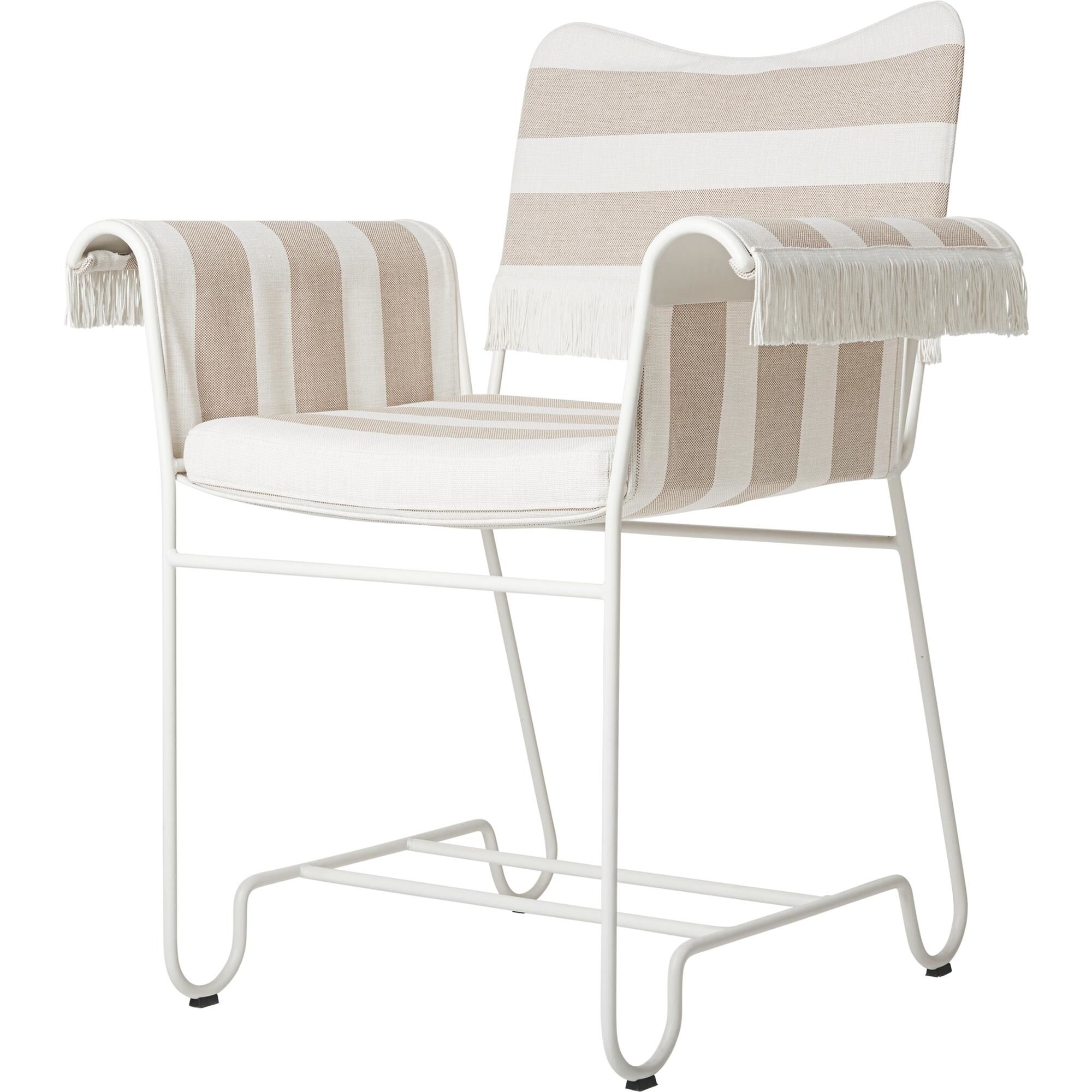 Tropique Spisebordsstol Med Frynser Hvid/Leslie Stripe 40
