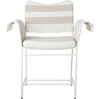 Chaise Tropique à Franges Blanc/Rayure Leslie 40