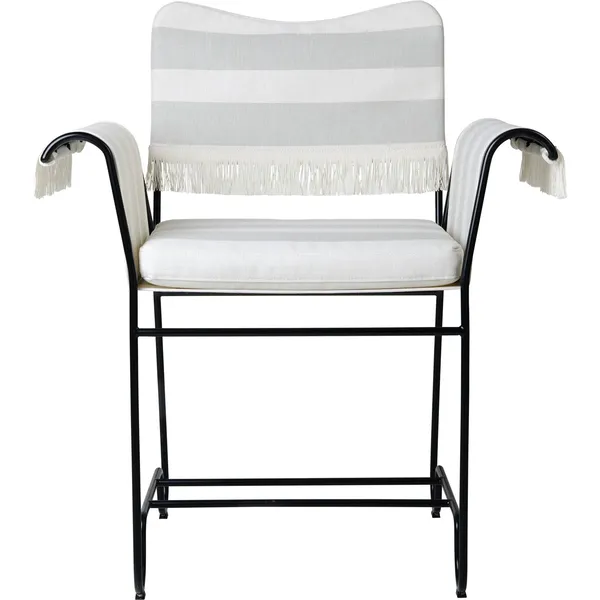 Sedia da Pranzo Tropique con Frange Nero/ Leslie Stripe 20