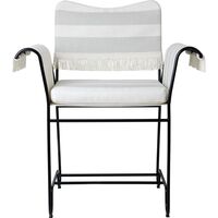 Sedia da Pranzo Tropique con Frange Nero/ Leslie Stripe 20