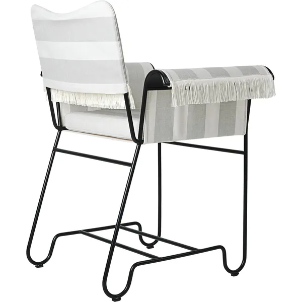 Sedia da Pranzo Tropique con Frange Nero/ Leslie Stripe 20