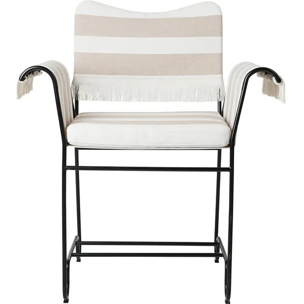 Tropique Esszimmerstuhl mit Fransen Schwarz/ Leslie Stripe 40