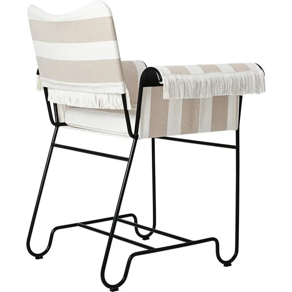 Tropique Esszimmerstuhl mit Fransen Schwarz/ Leslie Stripe 40