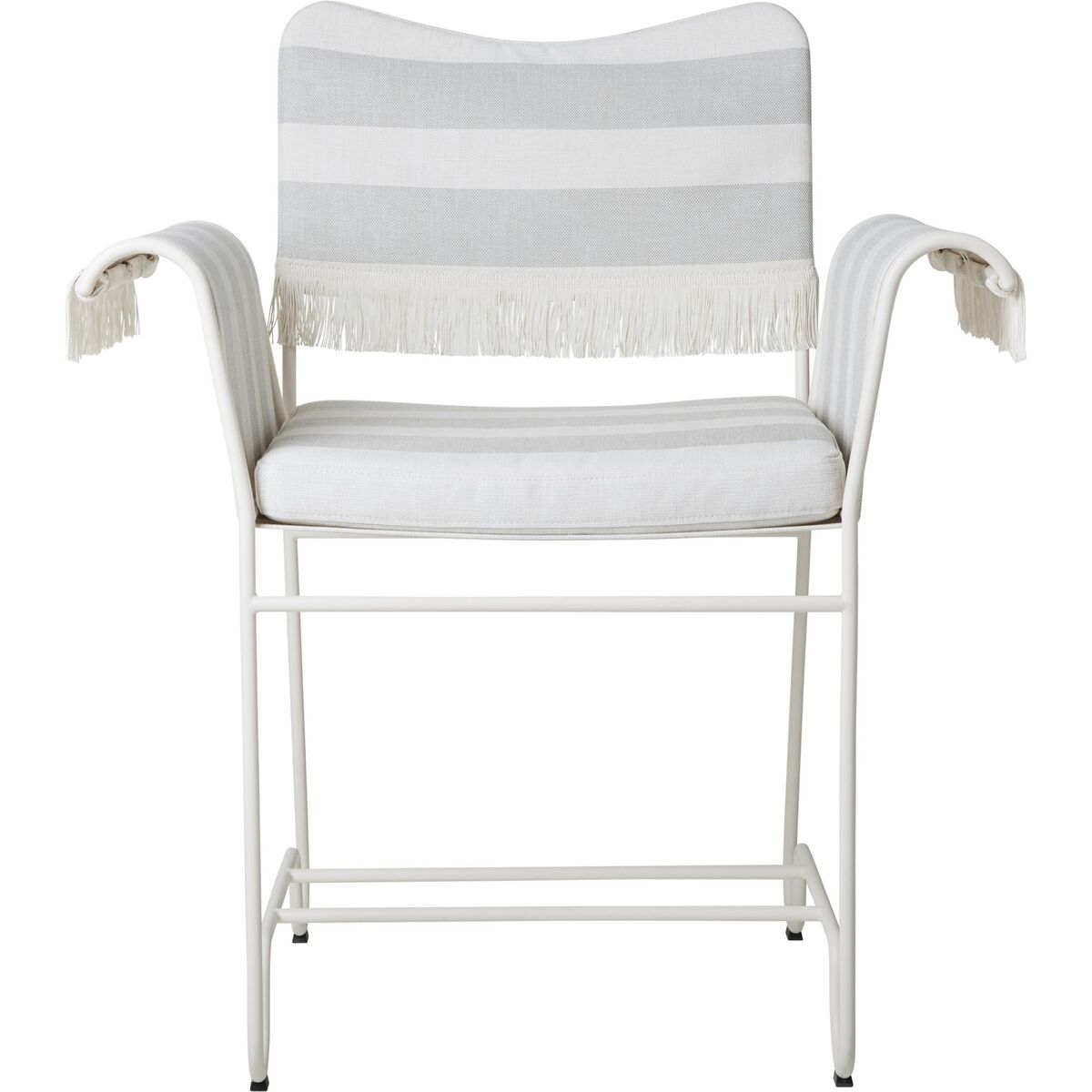 Silla De Comedor Tropique Con Flecos Blanco/Leslie Stripe 20