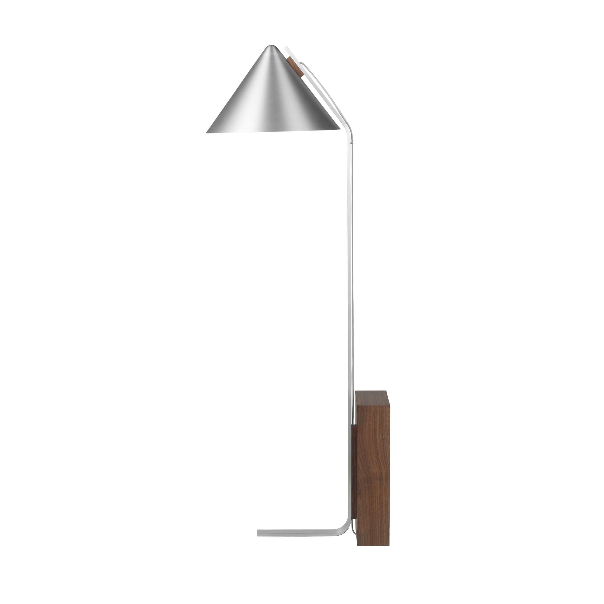 Cone Golvlampa Borstat Aluminium & Valn&ouml;t
