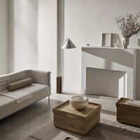 Cone Floor Lamp Brushed Aluminum & Walnut