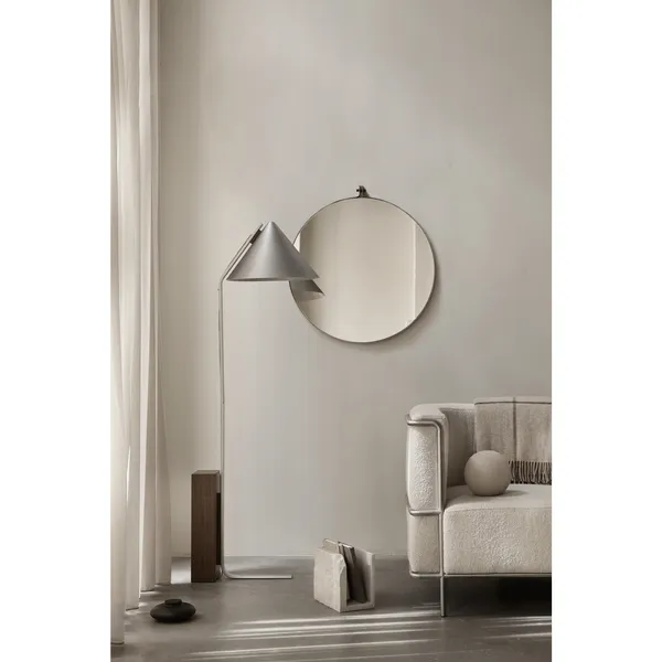 Cone Floor Lamp Brushed Aluminum & Walnut