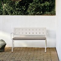 Balcony Dining Bench with Armrests Iron Red