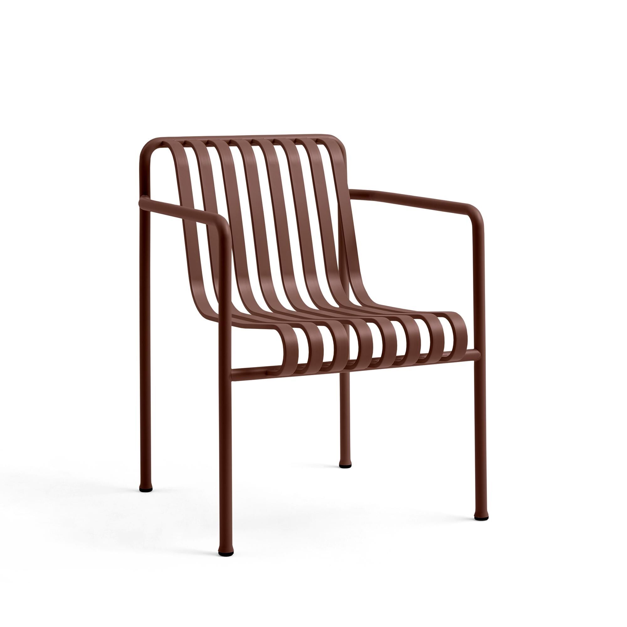 Chaise de Salle à Manger Palissade avec Accoudoirs, Rouge Fer