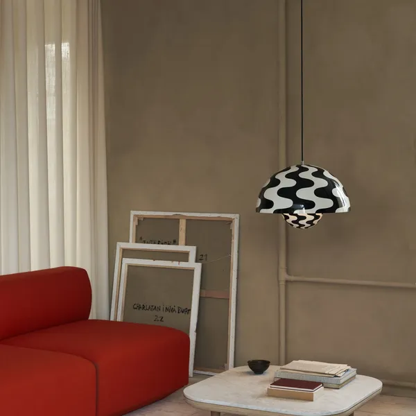 Flowerpot VP2 Pendant Vermilion Red