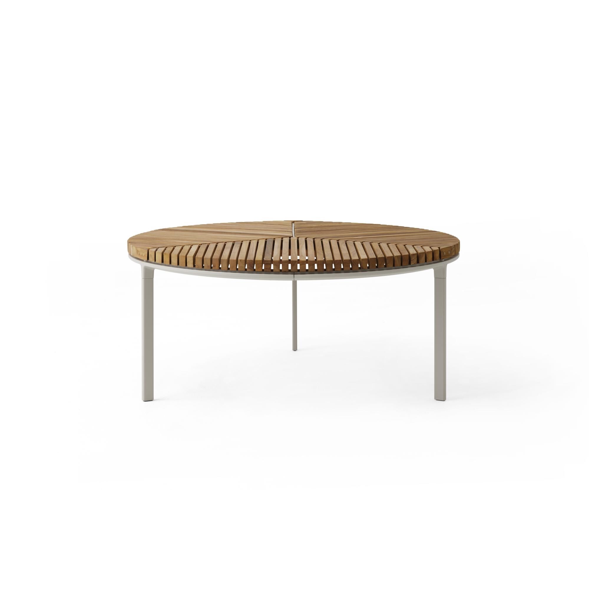 716 Open-Air Udendrs Sofabord 90 cm Lyse Gr/Teak
