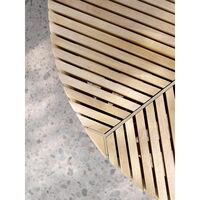716 Utomhus Soffbord Ø90 cm Grå/Teak