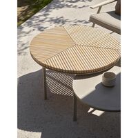 716 Utomhus Soffbord Ø90 cm Grå/Teak