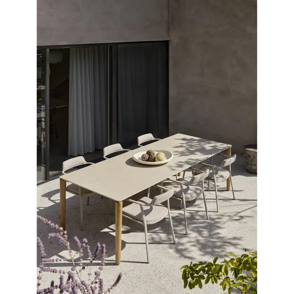 719 Open-Air Outdoor Dining Table 250x100 cm Light Gray/ Ceramic