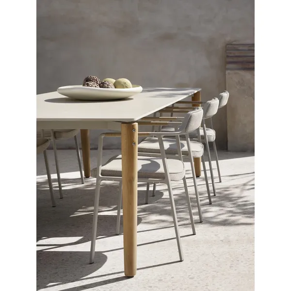 719 Open-Air Outdoor Dining Table 250x100 cm Light Gray/ Ceramic