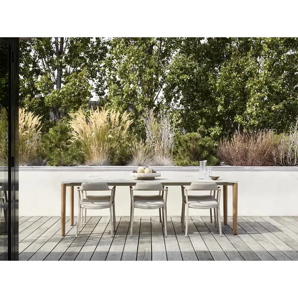 719 Open-Air Outdoor Dining Table 250x100 cm Light Gray/ Ceramic