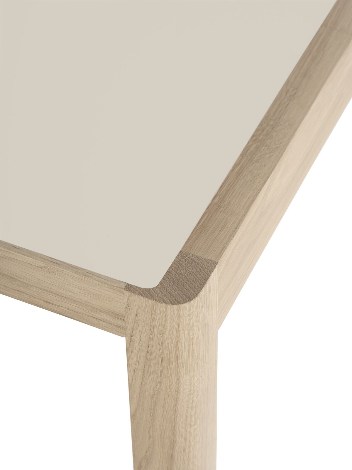 Werkplaatsbureau Warm Grijs Linoleum/Eiken